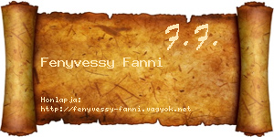 Fenyvessy Fanni névjegykártya
